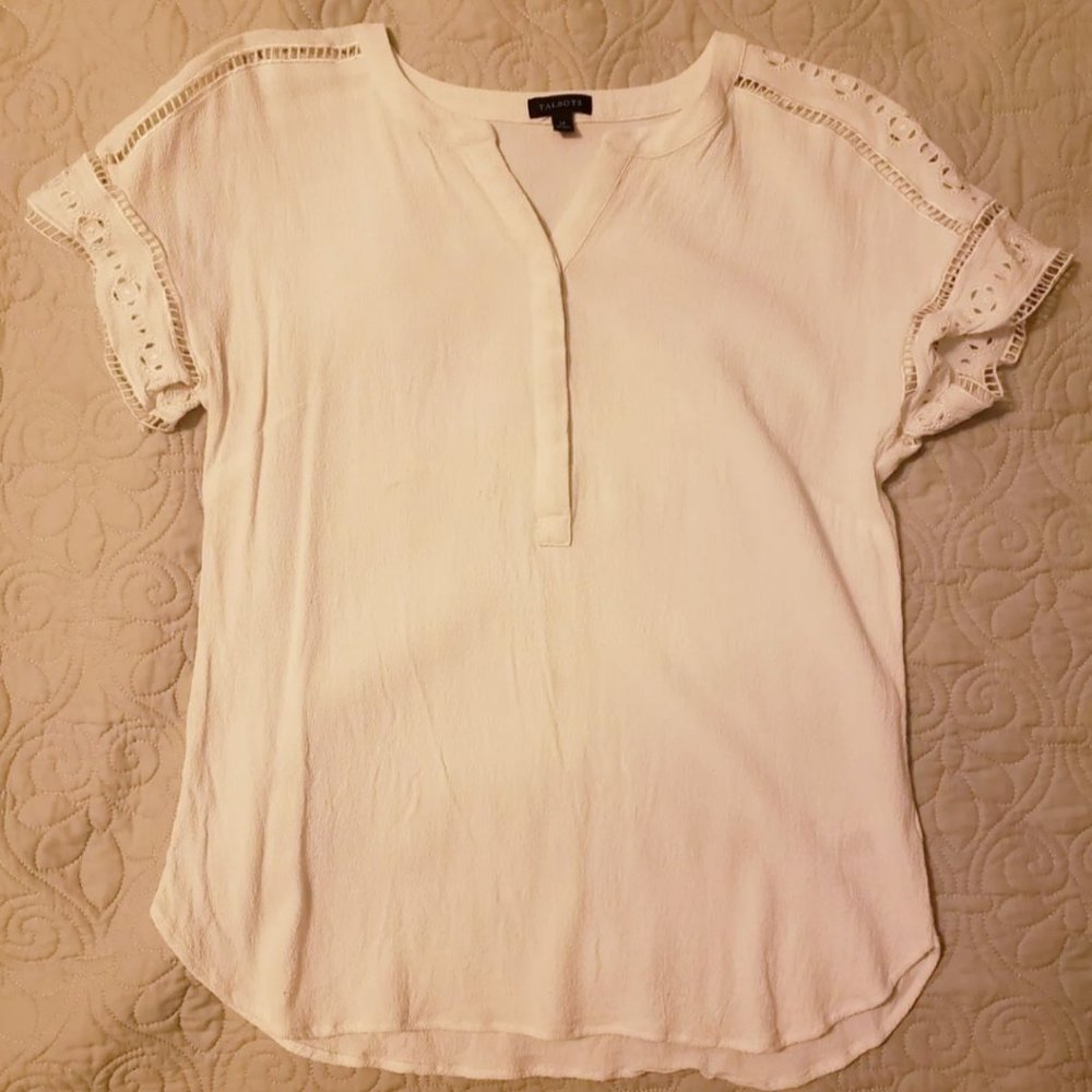 Talbots White Lace Blouse